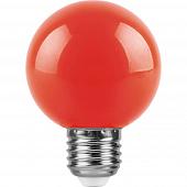 Лампа светодиодная Feron E27 3W красный Шар Матовая LB-371 25905