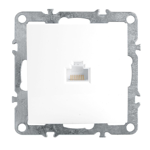 Розетка компьютерная 1-местная RJ-45 (механизм), Stekker PST00-9107-01 Эрна, белый 39314