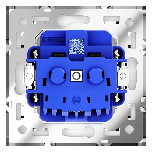 Розетка встраиваемая Voltum S70 с заземлением и защитными шторками, 16А, (кашемир) VLS040203