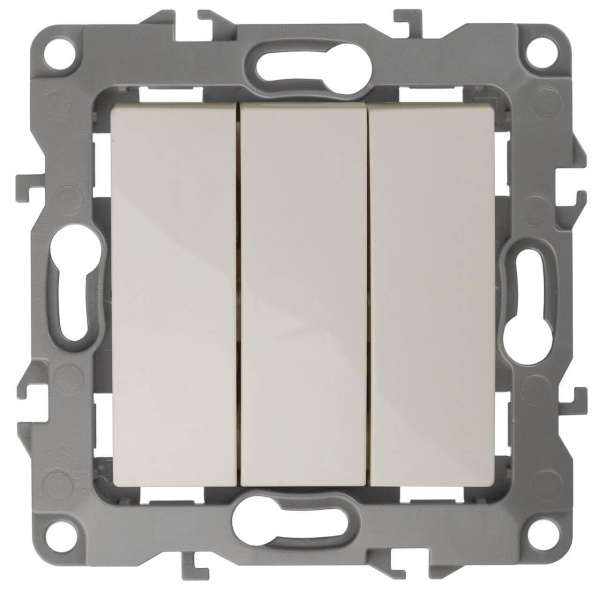 Выключатель трехклавишный ЭРА 12 10AX 250V 12-1107-02 Б0014670 Выключатель трехклавишный ЭРА 12 10AX 250V 12-1107-02 Б0014670