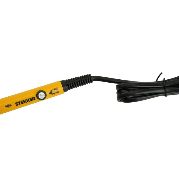 Паяльник с регулировкой температуры до450С с керам.нагревателем,60Вт,долговечное жало,230В, Stekker PLE602-60 49817