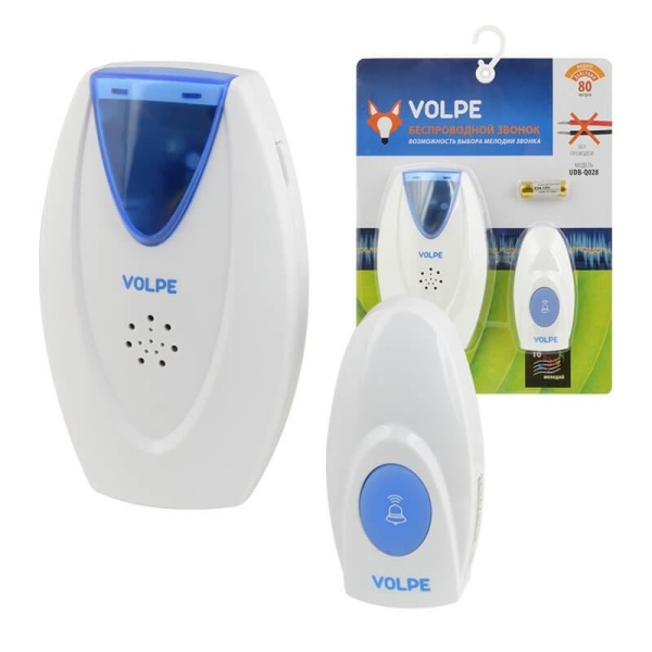 Звонок беспроводной Volpe UDB-Q028 W-R1T1-16S-80M-WH UL-00002404 Звонок беспроводной Volpe UDB-Q028 W-R1T1-16S-80M-WH UL-00002404
