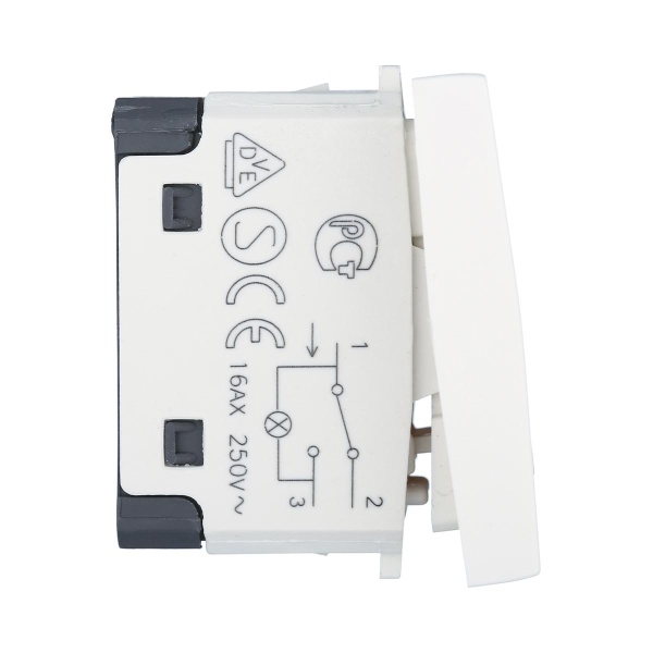 Переключатель LK Studio с двух мест, с индикатором 45х22,5мм (схема 6L) 16 A, 250 B (белый) LK45 850404-1