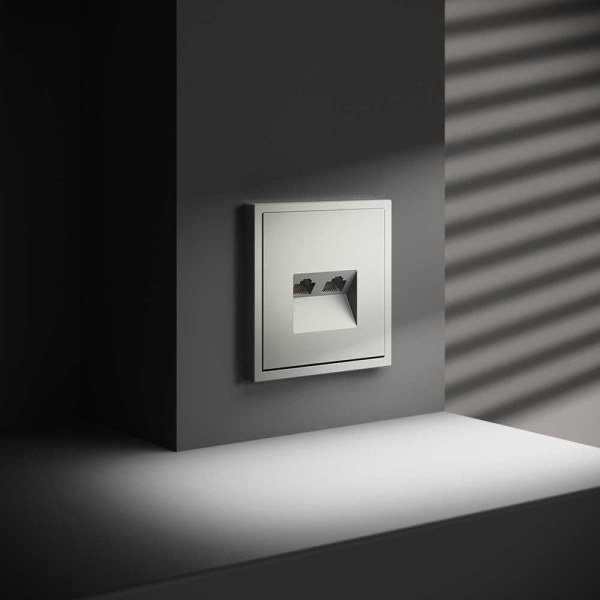 Розетка компьютерная встраиваемая Voltum S70 двойная RJ45+RJ45 кат.6, (сталь) VLS060205