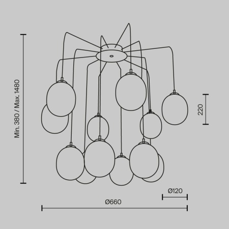 Подвесная люстра Maytoni Branch MOD176PL-12G
