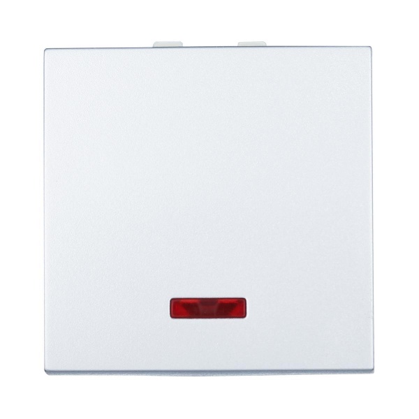 Выключатель LK Studio с индикатором 45х45мм (схема 1L) 16 A, 250 B (серебристый металлик) LK45 850903-1