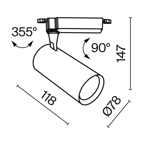 Трековый светильник Maytoni Technical TR003-1-10W4K-S-B