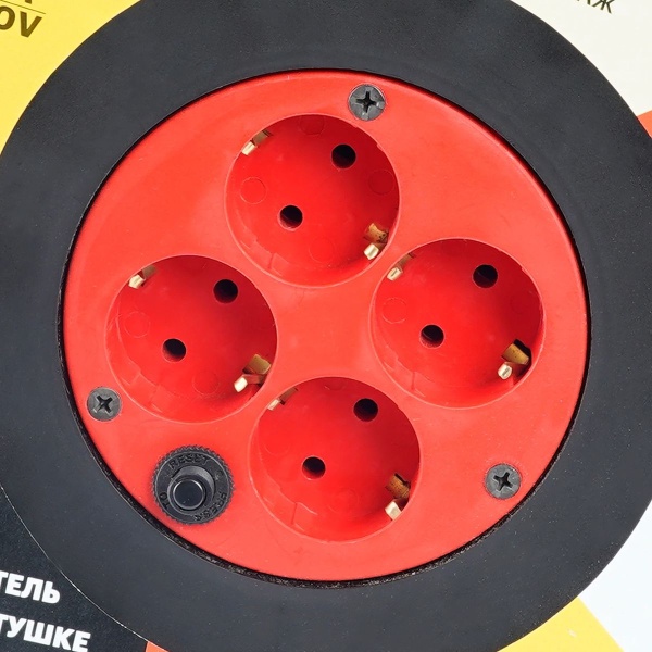 Удлинитель на катушке Stekker Standart STD01-40-50 (ТЕН303-197) 4-х местный с/з ПВС 3*1, оранжевый, 16А, IP40, 50м 49391