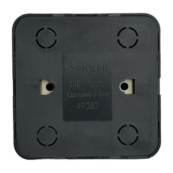 Переключатель одноклавишный Stekker София черный MSW10-12-02 49387