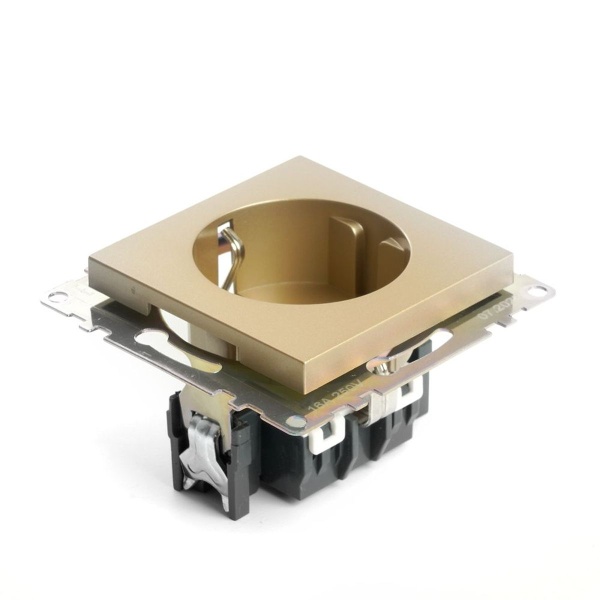 Розетка 2P+E Stekker Эрна золото GLS16-7110-08 49224