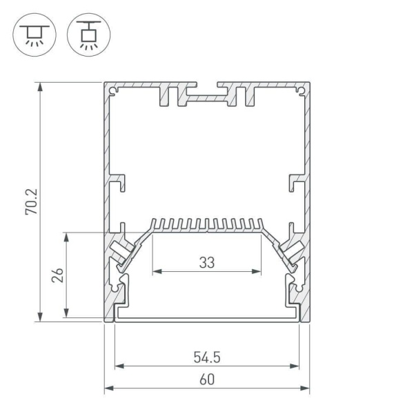 Профиль Arlight SL-Line-6070-2000 Anod 028993
