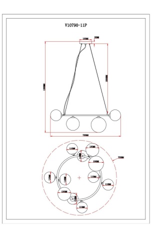 Подвесная люстра Moderli Renny V10790-11P
