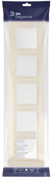 Рамка для розеток и выключателей ЭРА Elegance 14-5015-02 Classic, на 5 постов, слоновая кость Б0060592