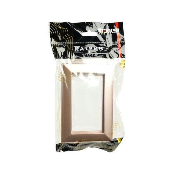 Рамка 2-местная (без перемычки), пластик, Stekker, PFR00-7012-02 Катрин, шампань 50049