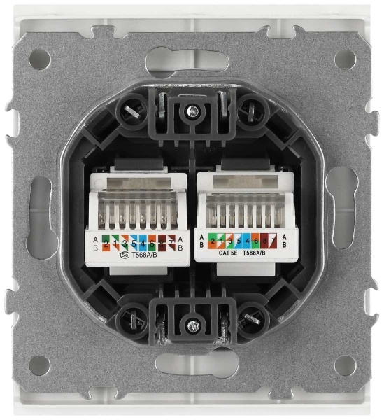 Розетка ЭРА Arktik 16-3108-01 информационная двойная 2XRJ45 белый Б0070484