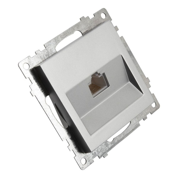 Розетка компьютерная RJ-45 Stekker Катрин серебро GLS00-7107-03 39585