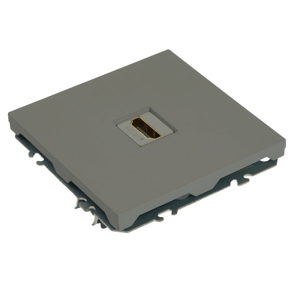 Розетка HDMI 2.0 Type A (механизм), серия Эмили, STEKKER, RST00-5118-10, платиново-серый, soft touch 50170