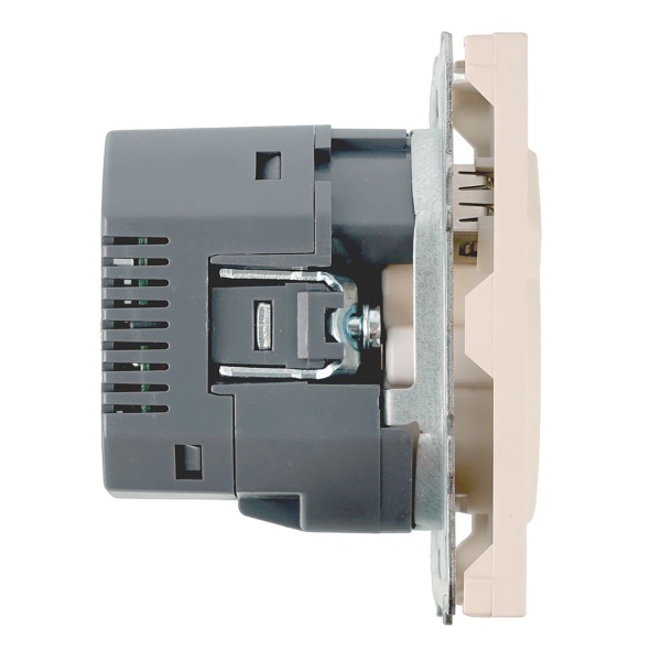 Розетка 1-местная з/ш с/з 16А + USB + Type C (механизм), Stekker, 250В, 20W Эмили, RST16-5119-08, кашемир, soft touch 50360