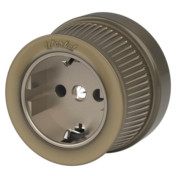 Розетка с заземлением Werkel Ретро бронзовый W5771012 4690389166549 Розетка с заземлением Werkel Ретро бронзовый W5771012 4690389166549