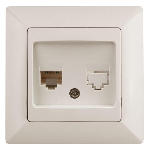 Розетка компьютерная RJ45 ЭРА Intro Solo слоновая кость 4-303-02 Б0043383 Розетка компьютерная RJ45 ЭРА Intro Solo слоновая кость 4-303-02 Б0043383