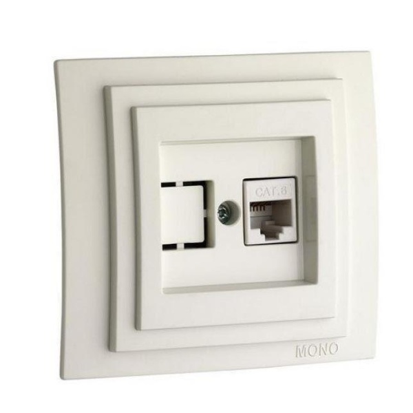 Розетка компьютерная RJ45 Mono Electric Despina/ Larissa 6 кат слоновая кость 500-000105-125 Розетка компьютерная RJ45 Mono Electric Despina/ Larissa 6 кат слоновая кость 500-000105-125