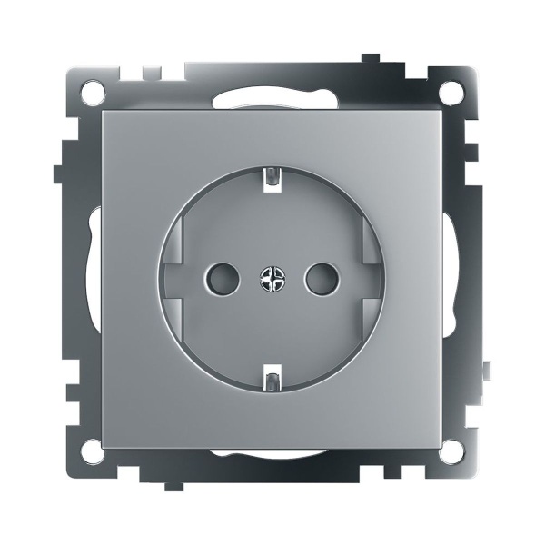 Розетка 1-местная Stekker Катрин GLS16-7110-03 серебро 39582