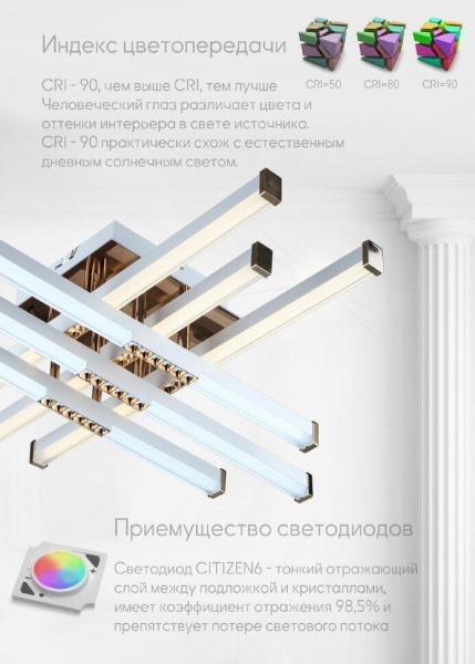 Потолочный светодиодный светильник Seven Fires Dzhanos WD7513/12C-WT-GD