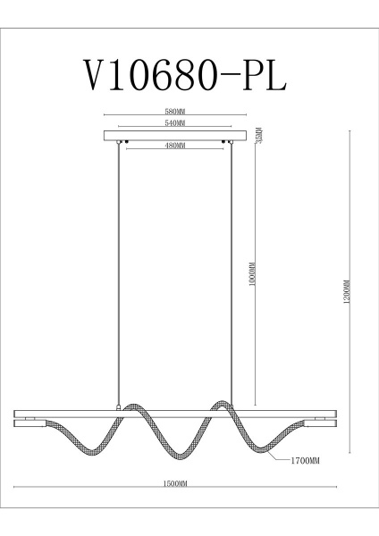 Подвесной светодиодный светильник Moderli True V10680-PL