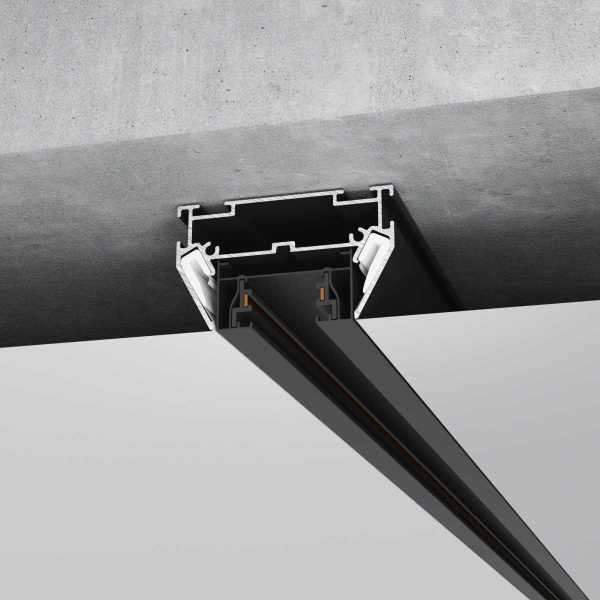 Алюминиевый профиль для монтажа в натяжной потолок однофазного шинопровода черный (2м) Elektrostandard a070478