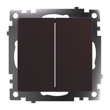Выключатель двухклавишный Stekker Катрин шоколад GLS10-7104-04 49019