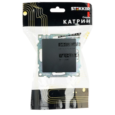 Выключатель одноклавишный Stekker Катрин черный GLS10-7103-05 39603