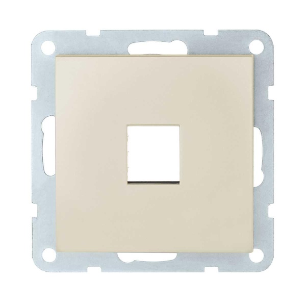 Накладка с суппортом розетки компьютерной и телефонной на 1 вход LK Studio (бежевый матовый) БЕЗ механизма LK80, 846102-0