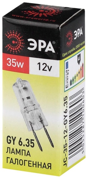 Лампа галогенная ЭРА GY6.35 35W 2700K прозрачная GY6.35-JC-35W-12V C0027371 Лампа галогенная ЭРА GY6.35 35W 2700K прозрачная GY6.35-JC-35W-12V C0027371