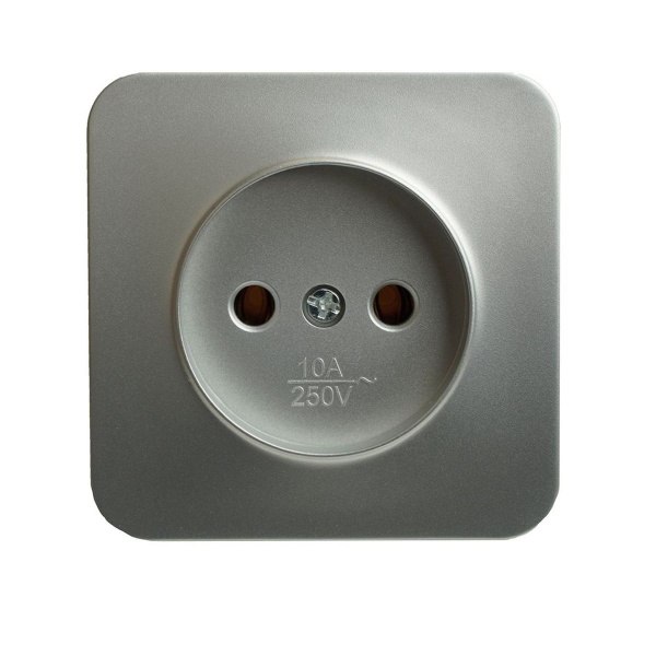 Розетка 2P Stekker София серебро MST10-11-03 49325