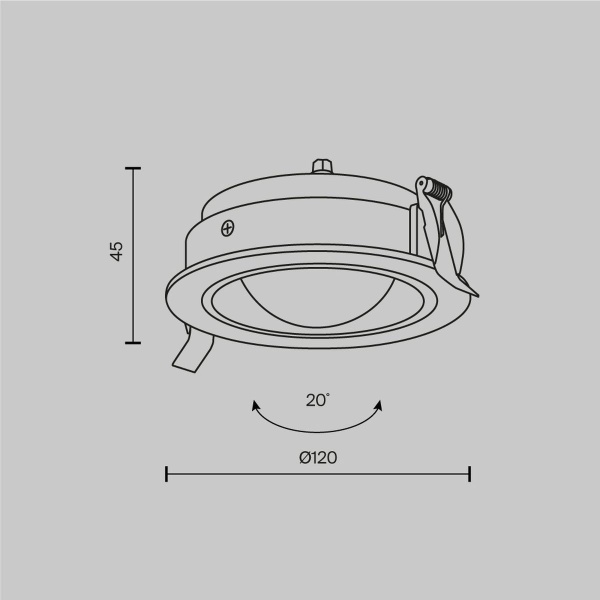 Встраиваемый светодиодный светильник Maytoni Technical Downlight Lens DL105-12W3K-W
