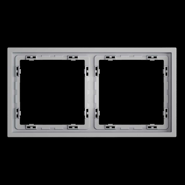 Рамка пластиковая S70 на 2 поста, (серый) Voltum VLS100216