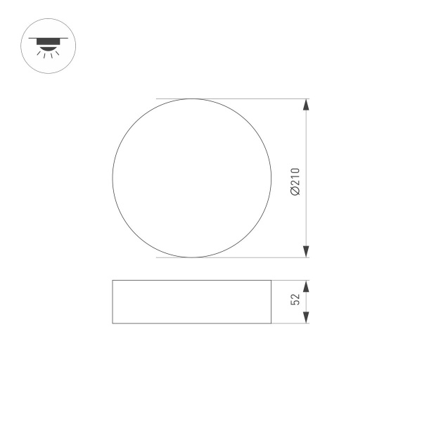 Потолочный светодиодный светильник Arlight IM-Rondo-Emergency-3H-R210-20W Warm3000 039652