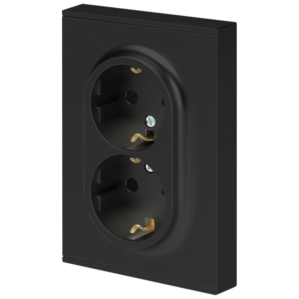 Розетка ЭРА Arktik 16-2104-05 двойная с заземлением 2X2P+E Schuko 16А-250В антрацит Б0070448