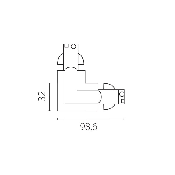 Соединение угловое перекидное с подводом питания к треку 5040xx-(F)/(R) Quattro Lightstar 504127-FRPS
