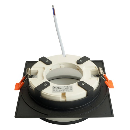 Светильник встраиваемый Feron DL701 потолочный GX70 черный квадрат 51096