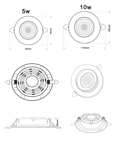 Встраиваемый светодиодный светильник Zortes RAIZ ZRS.57795.10