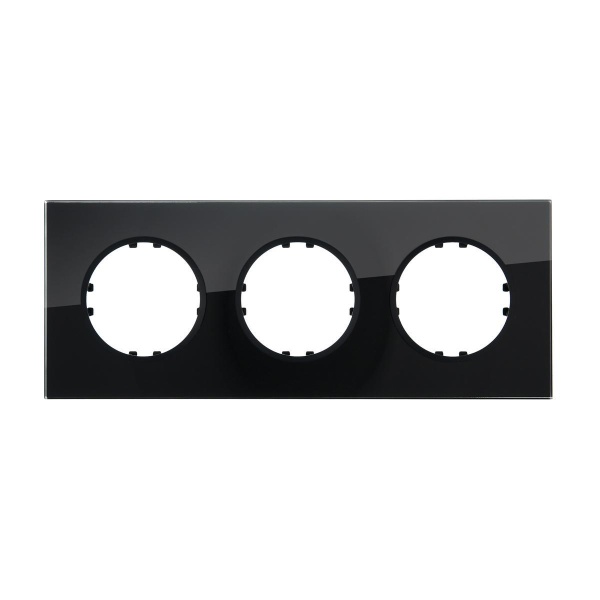 Рамка LK Studio 3-постовая квадрат из натурального темного стекла Vintage 884310-1