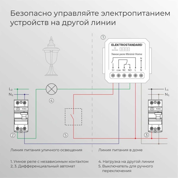 Реле Wi-Fi с независимым контактом Elektrostandard (Умный дом) 76010/00 76010/00
