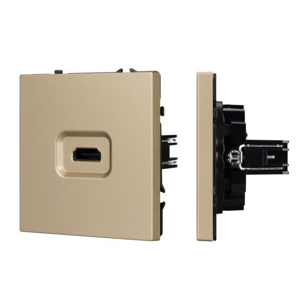 Механизм HDMI розетки SCT-NOBE-MHD1-SFPL-GD Arlight 061843