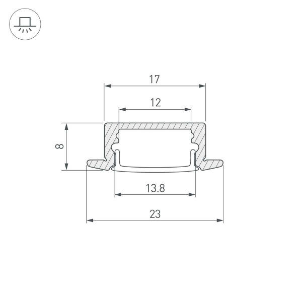 Профиль Arlight Line-2308-F-2000 Anod Olive Grey 038440