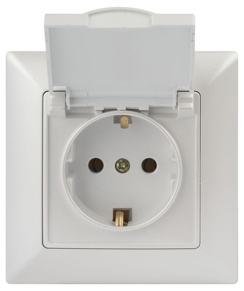 Розетка ЭРА Intro Solo Schuko 2P+E 16A 250V с крышкой перламутровый 4-203-06 Б0053662 Розетка ЭРА Intro Solo Schuko 2P+E 16A 250V с крышкой перламутровый 4-203-06 Б0053662