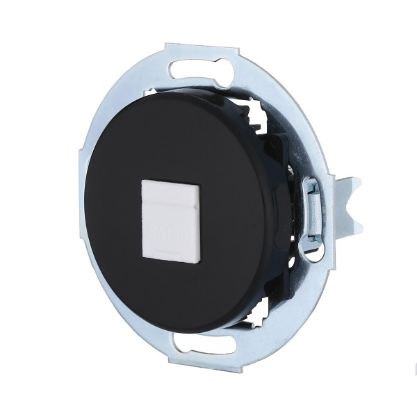 Розетка LK Studio компьютерная RJ-45 кат. 6 с накладкой (черный) Vintage 886308-1