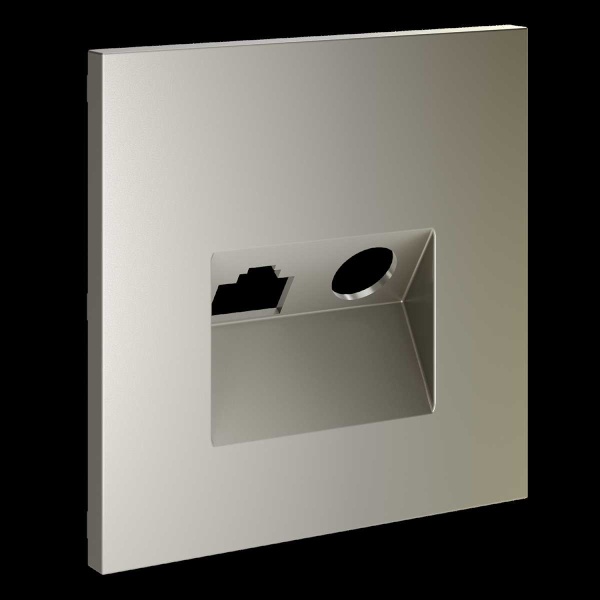 Накладка для розетки TV+RJ45 кат. 6, S70 (шелк) Voltum VLS002704