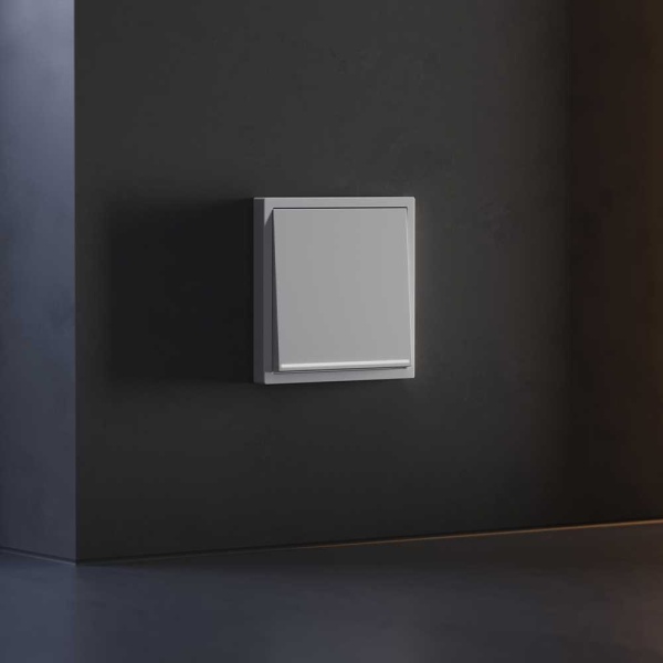 Клавиша для выключателя/переключателя одноклавишного с подсветкой, S70 (серый) Voltum VLS000216