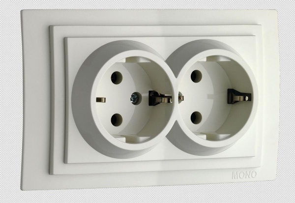 Розетка 2К+З двойная Mono Electric Larissa 16A 250V винтовое подключение белый 103-191904-120 Розетка 2К+З двойная Mono Electric Larissa 16A 250V винтовое подключение белый 103-191904-120